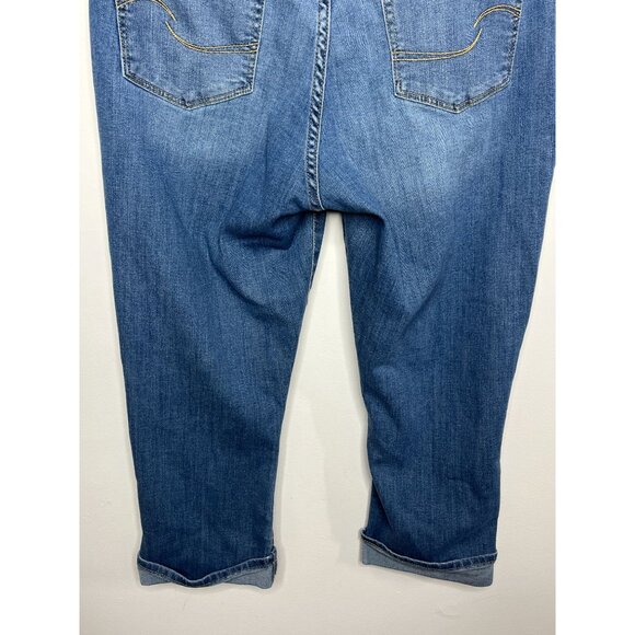 Levis Jeans Womens Size 14 32 Large Mid Rise Capri Denim Pants Stretch Blue Fall - Picture 6 of 16
